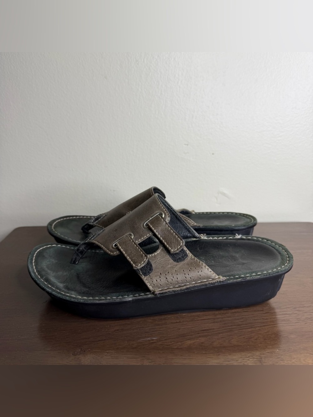 Wolky Brown Leather Thong Flip Flop Sandals Sz 38